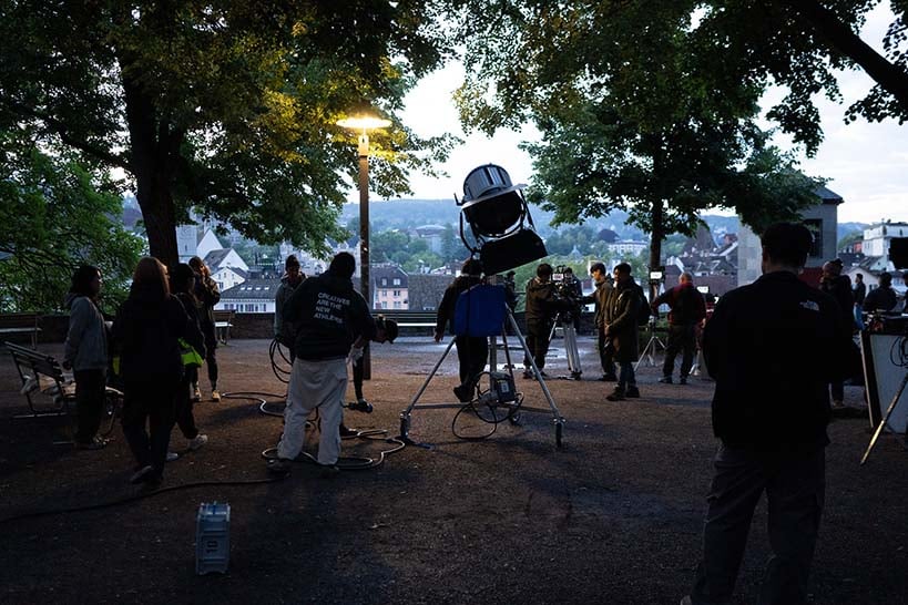 Frühmorgens mit einer HMI Viven Filmproduktion